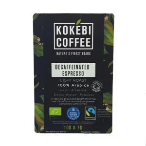 Kokebi Decaffeinated Fairtrade Organic Coffee Ground 100 sachets x 7G