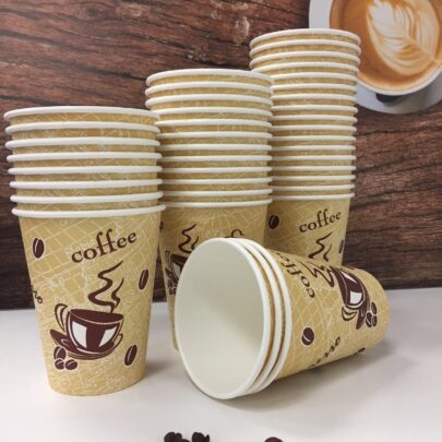 8oz Single Wall Red Bean Paper Cup x 1000 2