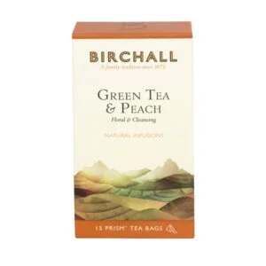 Birchall Green Tea & Peach - 15 x Prism Tea Bags
