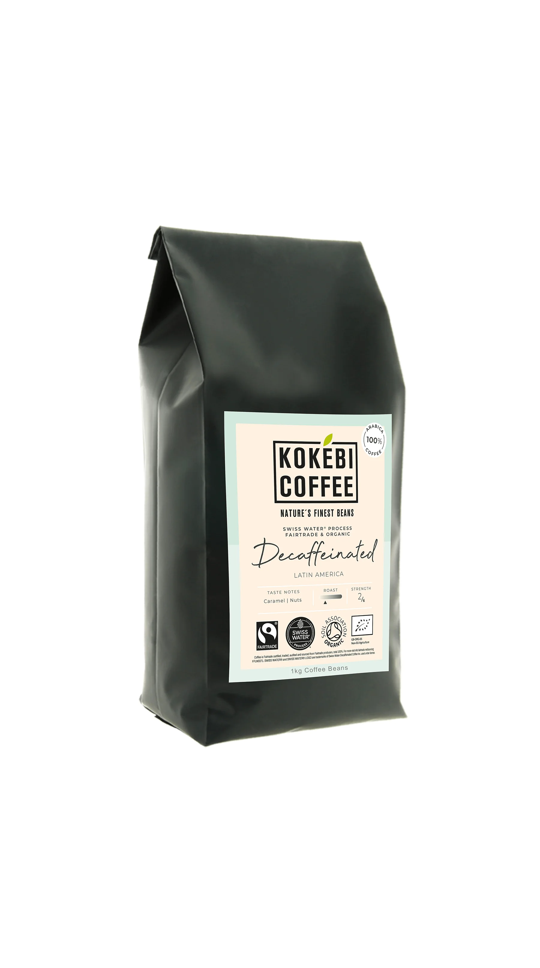 Kokebi Decaffeinated Fairtrade Organic Coffee Beans 1KG