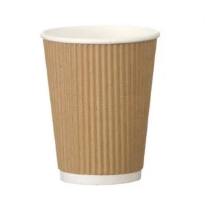 12oz Kraft Ripple Wall Paper Cups  x 500