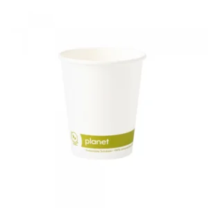 8oz Single Wall ‘Planet’ PLA Paper Compostable Hot Cup x 1000